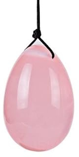 3Pcs/Set Natural Rose Quartz Yoni Egg Women Kegel Exercise Jade Egg Vaginal Muscle Tightening Ben Wa Ball Kegel Egg with Box,1 Large Egg
