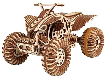 Wood Trick Quad Bike 3D Holzpuzzles zum Bauen für Erwachsene und Kinder – Fährt bis zu 30 Fuß – Holzmodellbausätze zum Bauen für Erwachsene – Modellbausätze für Erwachsene | [339 Teile] Fährt Bis zu 9,1 m - Mechanischer DIY Holzmodellbausatz für Erwachsene