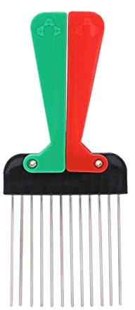 Hårplock, metallplockkam Bärbar frisörsalongplockkam Detangle Peruk Fläta Hårstylingkam Afro Pick Kam Vikbart handtag Bredtandskam Frisör Kammare Hårplockning