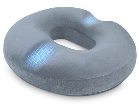 LITSPOT Cojín de Asiento Ortopédico para Hemorroides Cojin Silla Oficina Cojín ergonómico de Espuma de Memoria (Gris)