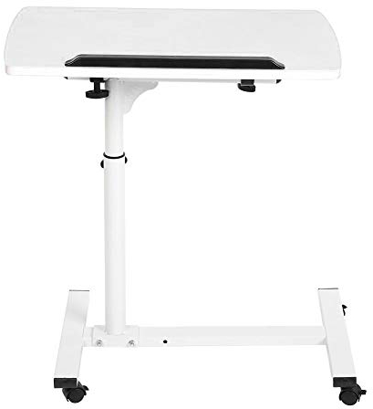 TEUOPIOE TV Tablett Tisch mit Rädern Sofa Beistell tisch mit Rollen Couch Laptop Schreibtisch Tisch Snack Tablett für Wohnzimmer Schlafzimmer(Weiß)