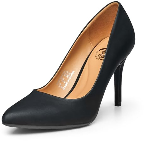 Trary Women’s High Heel Dress Pump Pointed Toe Shoe Classic Office Special Dressy Casual