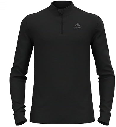 Odlo Sous-vêtements thermiques pour hommes Merino 200 I Sous-vêtements en laine mérinos pour hommes Zip I T-shirt thermique à manches longues avec demi-fermeture éclair I Hommes