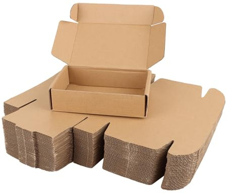 CYEER 50 Pack Small Cardboard Boxes for Posting, 15x10x4cm Postal Boxes Corrugated Cardboard Shipping Boxes, Small Parcel Postage Packaging Mailing Boxes for Business, Posting, Storing or Gift