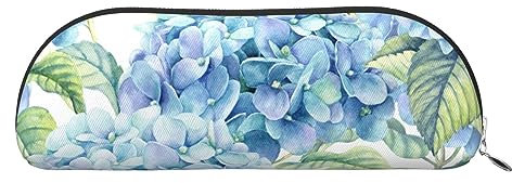 IguaTu Hydrangea Flower Leather Pencil Pouch - Cosmetic Bag with Smooth Zip - Coin Bag - Office Stationery Organiser