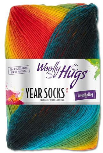 Frida's Wollhaus Woolly Hugs 100 g Year Socks Sockenwolle Sockengarn Farbverlauf 17 Farben (17 | Regenbogen)
