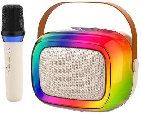 GUYUCOM Machine de karaoké avec 1 Mini Microphone sans Fil pour Enfants et Adultes, Microphone Bluetooth Portable comme Jouet à partir de 2 Ans pour garçons Filles Cadeaux fête d'anniversaire