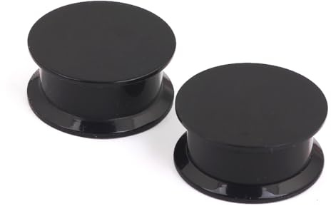 Decentraland 2 Stück Schwarze 14mm(9/16) Doppelt Ausgestellte Tunnel Plug Ohrringe Flache Acryl Ohr Expander Mit Innengewinde Paarweise Verkauft. Ohr Expander. Stilvolle Unisex Ohr Expander Ohrringe
