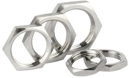 SINEKY 5 unids/Lote Tuerca de Bloqueo Hexagonal de Acero Inoxidable 304 Accesorio de tubería M8 M10 M12 M14 M16 M18 M20 M22 M24 Paso de M25-M38 1mm 1,5mm Hembra métrica(Size:M22x1.5x30x5 (5pcs))