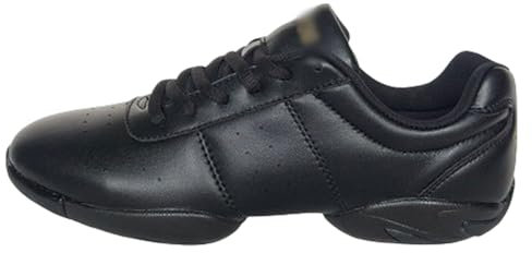 Cheerleading-Tanzschuhe für Damen und Mädchen, Zum Schnüren, für Das Fitnessstudio, Sporttraining, Cheerleading-Tanzschuhe, Atmungsaktive Schuhe, Plateauschuhe Zum Schnüren, Tanzvorführungen (Schwarz)