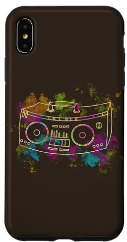 Hülle für iPhone XS Max 70er 80er 90er Y2K Ghetto Blaster Bunte Boom Box