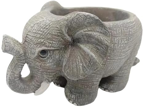 Adorable maceta de resina con elefante, maceta para plantas suculentas de la suerte, bonito recipiente para plantas animales | Lindo macetero de flores, macetas para plantas suculentas, contenedores