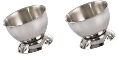 Amosfun Egg Holder Set 2 Pcs Stainless Steel Egg Holder Boiled Egg Stand Stylish Kitchen Tool for Breakfast Brunch Easter Decor