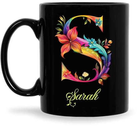 Ceramic Mug Monograms Letter S Design Stoneware Coffee Mug Reusable Coffee Mug Modern Drinking Cup for Kitchen Beer 330Ml