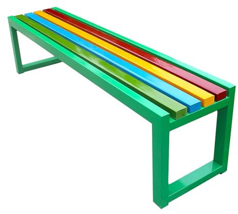 Gartenbank aus Holz für die Terrasse aus Metall, Parkbänke für draußen, wasserdichte Gartenbank aus Metall für Veranda, Hof, Rasen, Balkon (grün, 100 cm)