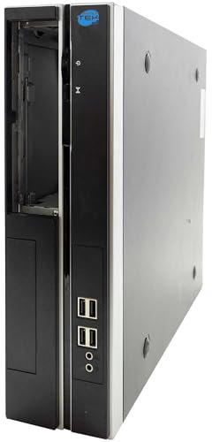 SIMPLETEK - Boîtier de châssis PC fixe SFF petit facteur de forme noir | Micro-ATX mATX TFX | 1 x 5,25 ODD + 1 x 3,5 avant + 2 x 3,5 (pour disque dur/SSD) | LGA1150 (reconditionné)