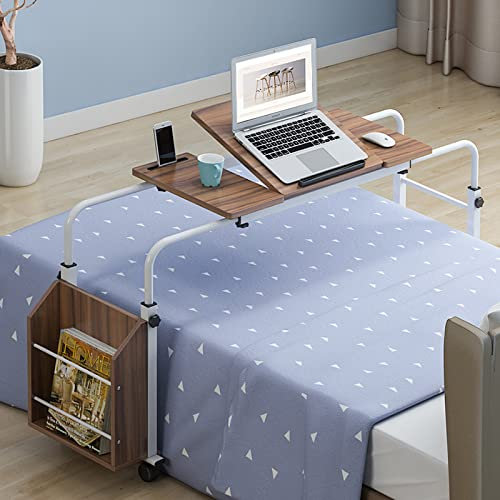 Mesa de Cama de Altura Ajustable con Tablero inclinable y Ruedas, Mesa médica rodante para Uso doméstico y hospitalario, Escritorio portátil para computadora, estación de Trabajo de pie y ba