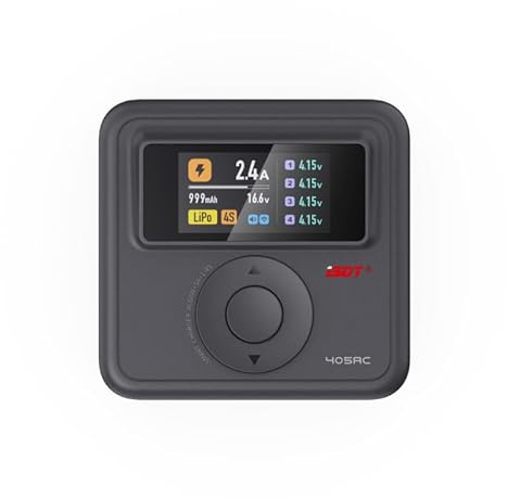 ISDT 405AC LiPo-Ladegerät, 60W 5A AC Balance-Ladegerät, 5W Entladefunktion, unterstützt 4S Life/LiHv/LiPo