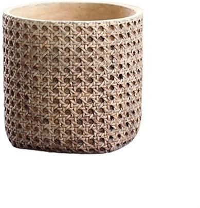 Maceta grande de cemento para cactus y suculentas, duradera y elegante, para interiores y exteriores
