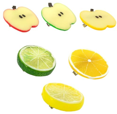 JchEnye 6 horquillas para el cabello en forma de frutas. Estas son horquillas para el cabello adorables para niñas, que son horquillas para el cabello para niñas con ganchos de metal.