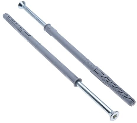 7 x 185 mm Vis Torx Tête Fraisée TX40 avec Chevilles Nylon 10 x 180 mm, Kit Fixation Cadre Robuste, Chevilles Expansion Entraînement pour Maçonnerie, Cadres Fenêtres, Façades, Bois, Montage (25 pcs)