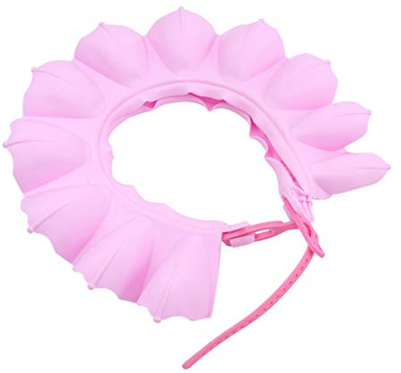 BESPORTBLE Verstellbare Duschhaube aus Tpe mit Augen und Ohrenschutz für Babys Rosa