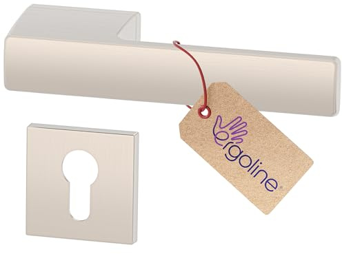 ERGO line MAGNUM Massives Design, Silber Türbeschlag, Türgriff PZ - Profilzylinder Set, Rosettenlose Türgriffgarnituren, Matt Vernickelt, Türklinke, Türdrücker
