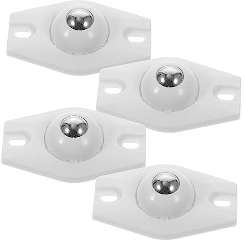 Cabilock Ruedas Autoadhesivas Giratorias Para Muebles, 4 Unidades, Blancas Bolas De Acero, Mini Ruedas Para Cajas De Almacenamiento y Botes De Basura, Uso Doméstico y Movilidad Fácil
