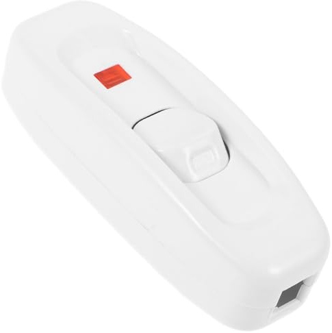 SAFIGLE Interruttore Affidabile Vintage in per Lampada Comodino da Gw320 Manuale Pulsante Plastica Bianca Nucleo in Rame, Sicuro ed Elegante per Uso Domestico