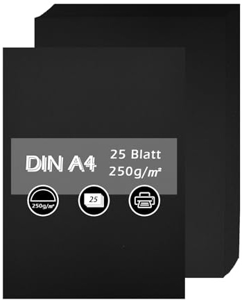 Lre Co. tonpapier schwarz, Schwarzes papier A4 250GSM für Kartenherstellung, Scrapbooking, Bürodruck und Kunst oder Basteln DIY Schreibwaren Home Office Kunst oder Handwerk
