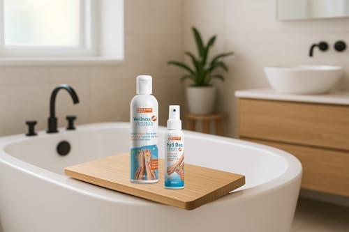 HARO medical care Fußpflege-Set, Wellness Fußbad (250 ml) & Fuß Deo Spray (100 ml) | Erholsam, Pflegend & erfrischend, Spa-Erlebnis Zuhause, Pflege & Geruchsschutz