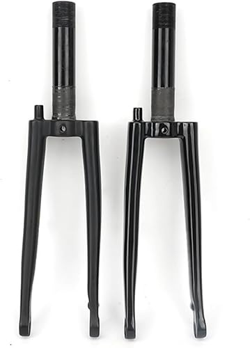CUCKQUIC Fourche Avant en Fibre de Carbone avec Frein à Disque de 74 mm pour pneus 16 13/8, 114 et 355, kit de réparation léger (240 g) pour vélo de Route/cyclotourisme Pliable Glossy Black