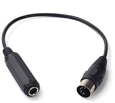 SiYear 6.35mm TRS (1/4 Inch) Female to MIDI 5-pin Male Stereo Audio Cable, 0.3M, For Microphone, MIDI Keyboard, Electric Piano, Guitar, etc.