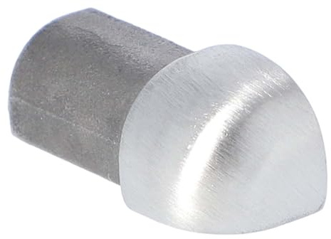 Außenecke für Fliesenschiene, Fliesenprofil, Rundkantenprofil, Edelstahl (V2A) gebürstet, 11 mm Höhe