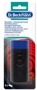 Dr. Beckmann - Glaskeramik-Kochfeld-Abzieher & Induktion + 3 Klingen – entfernt hartnäckige und hartnäckige Verschmutzungen – enthält 2 Ersatzklingen