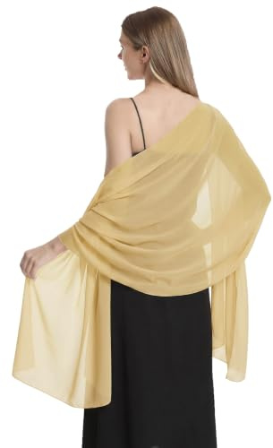 Hotshawl Châles et écharpes en mousseline de soie pour robes de soirée pour femmes, écharpe douce et élégante, écharpe de mariée, étole de mariage, taille unique