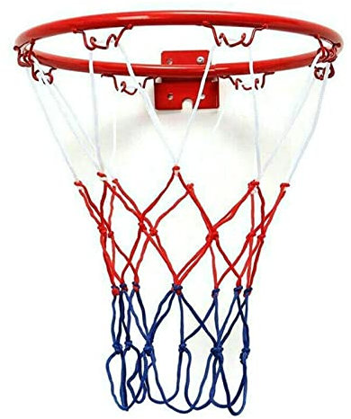 WILLWA 32 cm an der Wand befestigter Basketballkorb-Mesh-Metallrahmen-hängender Korb-Wandrahmen mit Schrauben for Indoor-Outdoor-Sportarten
