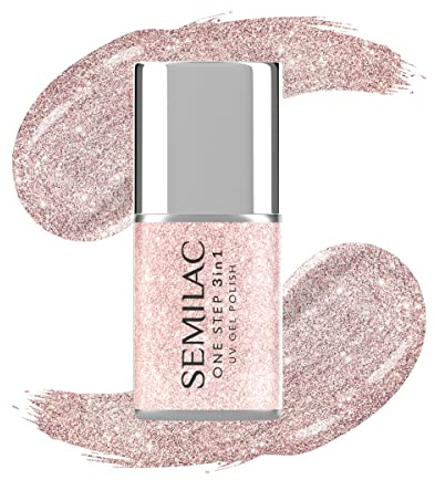 Semilac One Step 3in1 UV Nagellack S245 Glitter Pink Beige 7ml