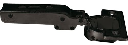 LAMP® Schwerlast Möbel Scharnier 95°, Eckanschlag, mit Feder, schwarz