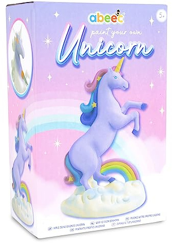 abeec Paint Your Own Unicorn Arts and Crafts Set With 6 Paints and 2 Paintbrushes for Kids
