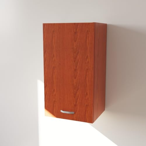 Alfredo calandrelli Hängeschrank in verschiedenen Farben und verschiedenen Größen, inklusive 1 Tür, Lieferung als Bausatz. Maße sind Höhe x Breite x Tiefe (72 x 40 x 33 cm, Kirschbaum)