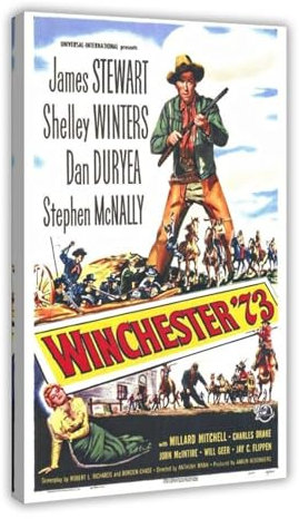 ZOLULA Winchester 73 Vintage-Filmposter auf Leinwand, Schlafzimmer, Dekoration, Sport, Landschaft, Büro, Raumdekoration, Geschenk, Rahmen-Stil, 60 x 90 cm