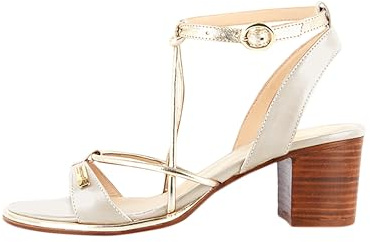 Les Tropeziennes par M. Belarbi Femme LILON Chaussures Ville Mule et Sabot, Blanc-Or, 38