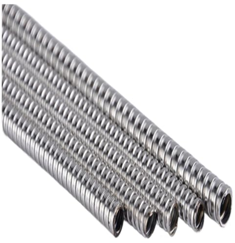 JMORCO Kabelkanal 1 Stück 304 Edelstahl Metall Gewindeschlauch Metall Kabelhülse Rohr Metall(Color:ID7mm OD9mm)