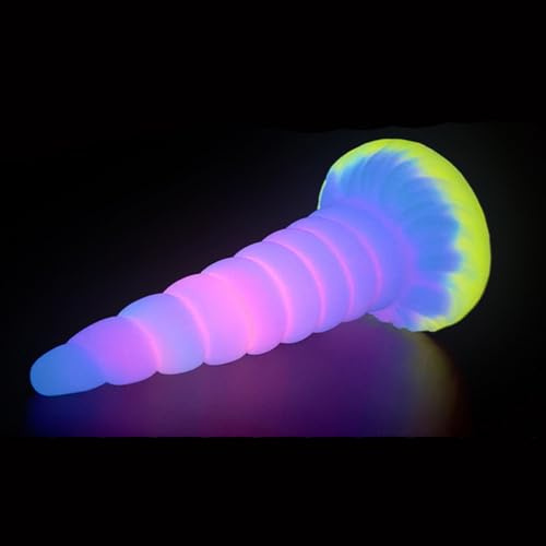Couple's Pleasure Silikon-Dildo, leuchtender, spitzer Buttplug, SM, Unisex, wasserdicht, Spiralmassage-Trainer
