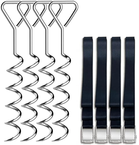 BUUNHI Trampolinzubehör Trampolinpfähle Trampolinanker Korkenzieherförmige Pfähle Ankerset für Trampoline, Schaukeln, Gartenschuppen Trampolin Ersatzteile