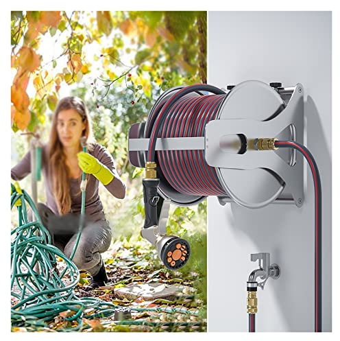 Gartenschlauchwagen, An Der Wand Montierte Aufbewahrung Für Außenschläuche, Schlauchwagen Für Den Außenbereich (98.4ft/30m)