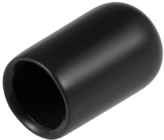 TA-VIGOR 20Pcs Rubber End Caps 7mm ID Flexible Round Thread Protectors | Black Vinyl Flexible Bolt Covers End for Screws, Bolts, Tubes, Cables And Wires