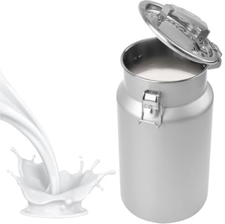 KELUNIS Milchkanne Edelstahl Milchkanne Schwerlast Versiegelter Eimer Mit Verschlussdeckel Und Griff FüR Den Milchtransport,9L