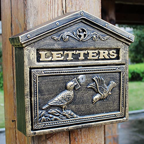 Briefkästen zur Wandmontage, wetterfester Vintage-Briefkasten zur Wandmontage, wasserdichter Metall-Außenbriefkasten für Zuhause, Briefkasten für den Außenbereich für Wände, Tore, Garagen